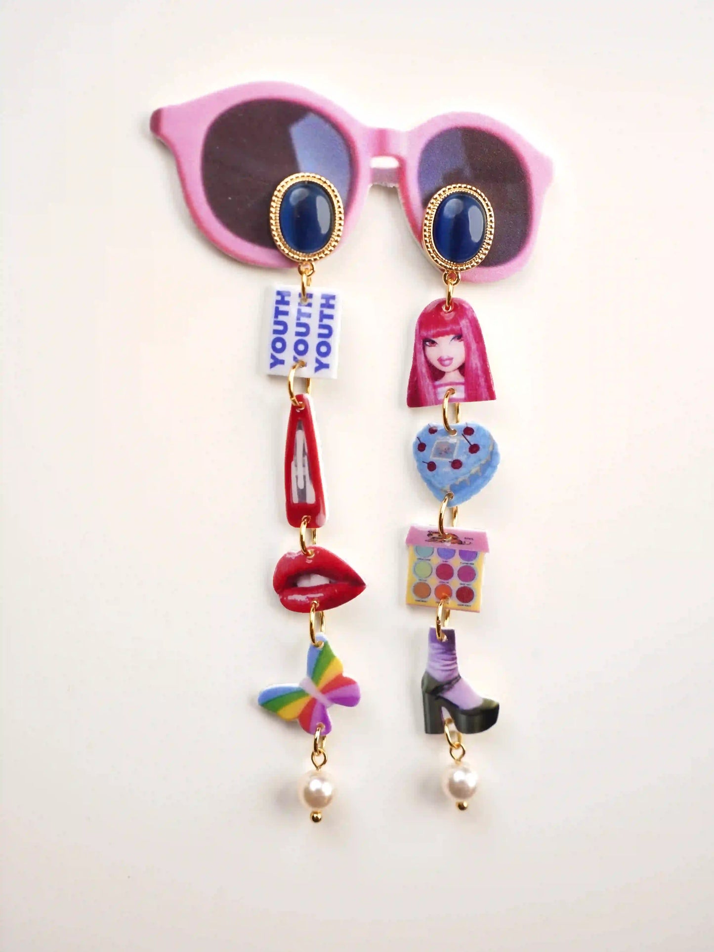 Princess Mismatched Charm Earrings