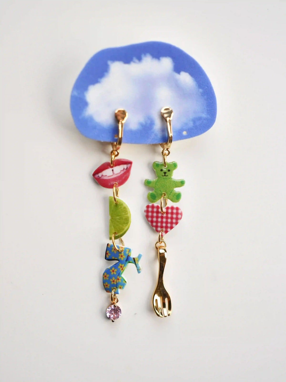 The "Pop Collage" Charm Earrings