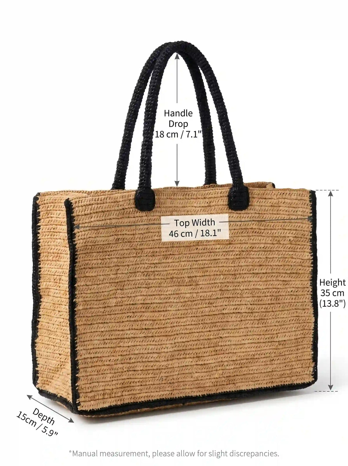 The Artisan Contrast Raffia Tote