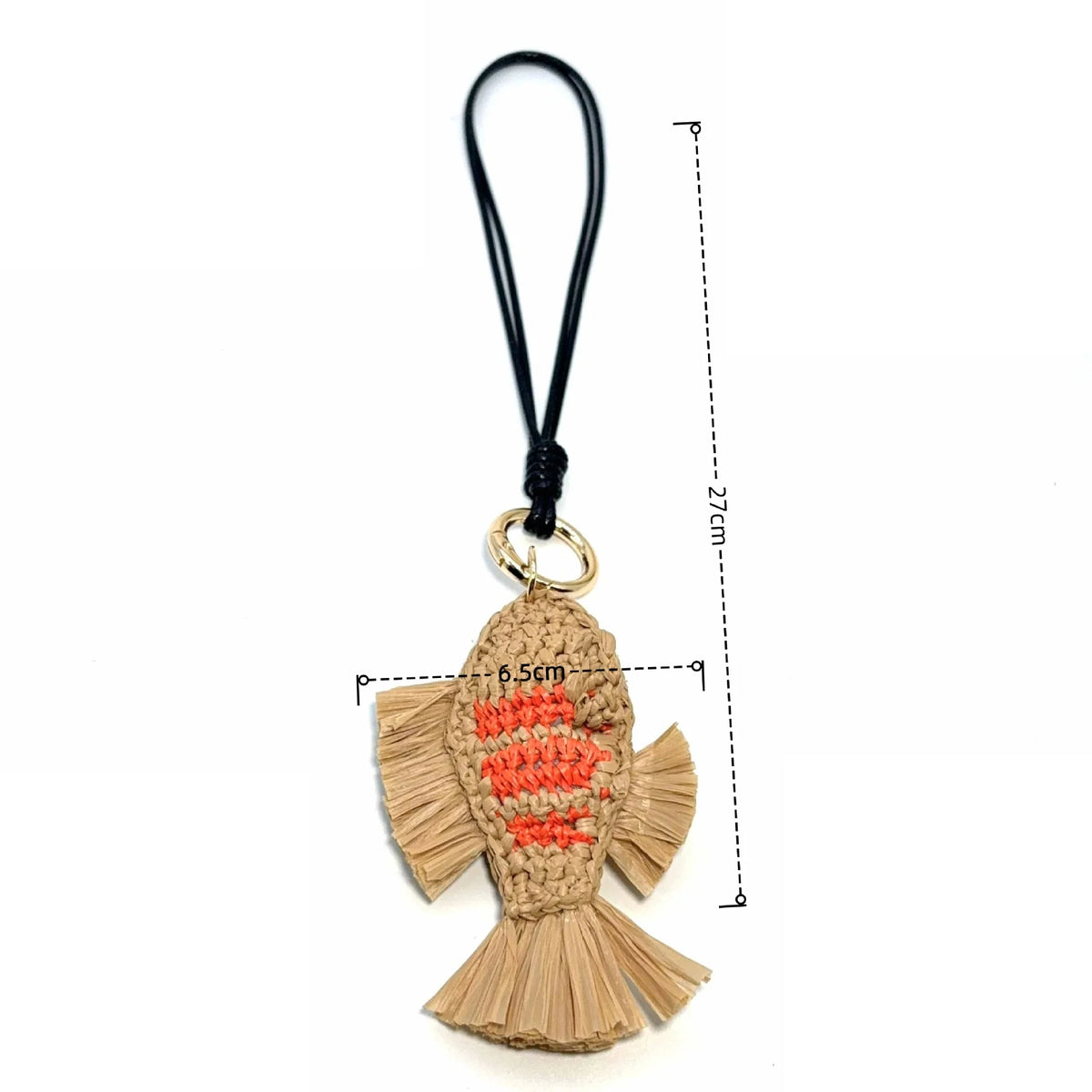 Handcrafted Raffia Fish Charm