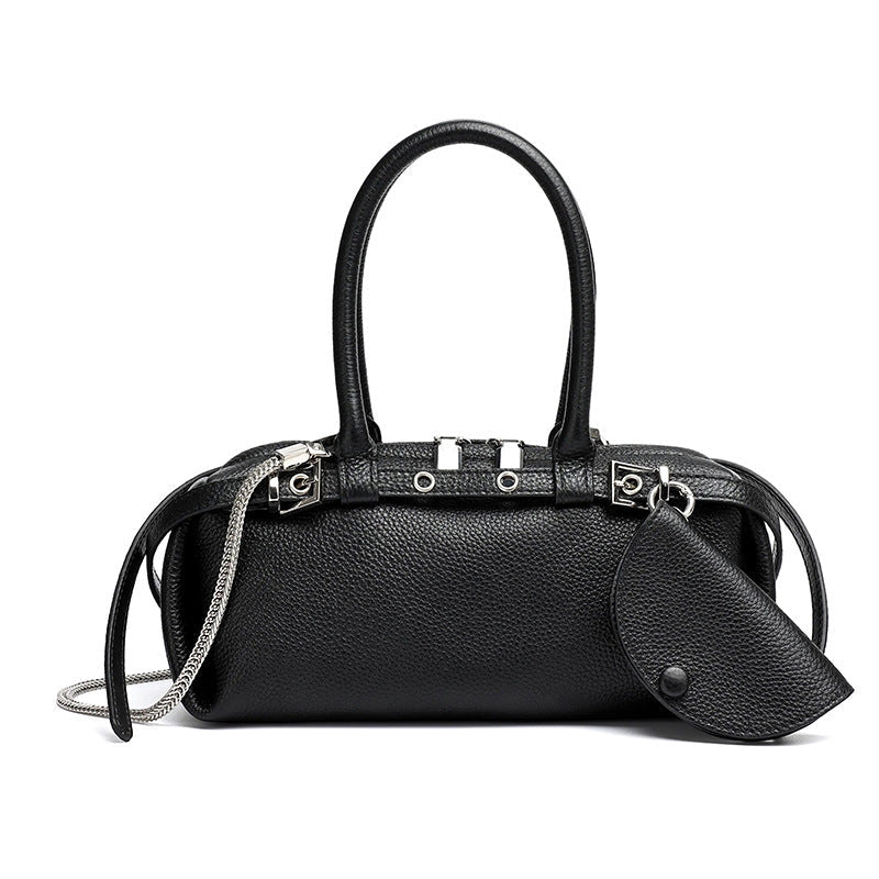 Top-Grain Leather East-West Satchel
