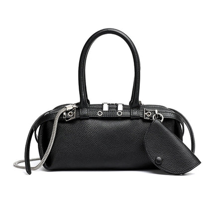 Top-Grain Leather East-West Satchel