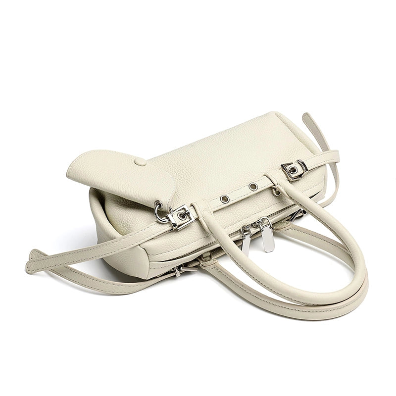 Top-Grain Leather East-West Satchel