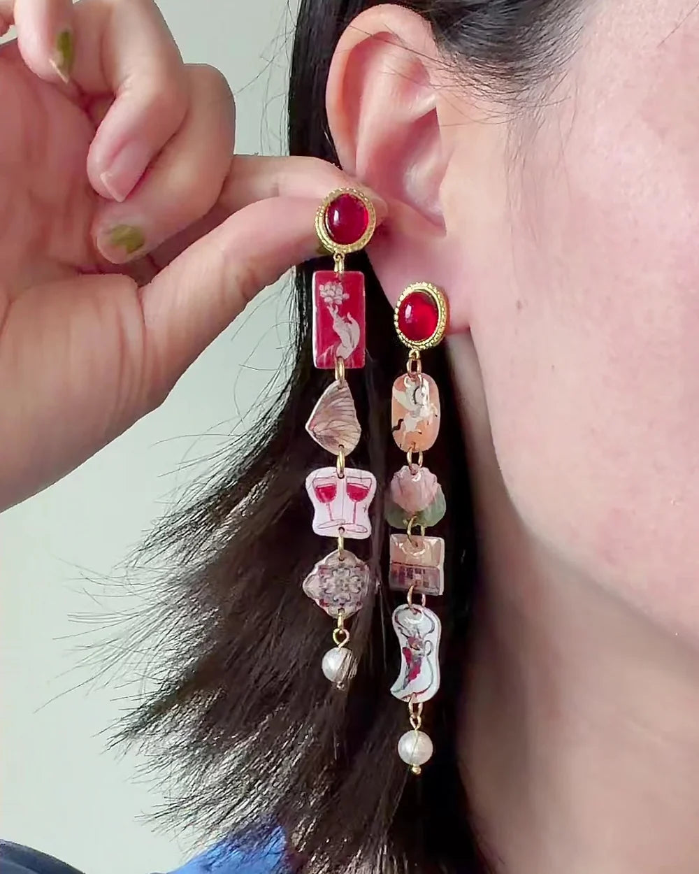 Asymmetrical Art Drop Earrings