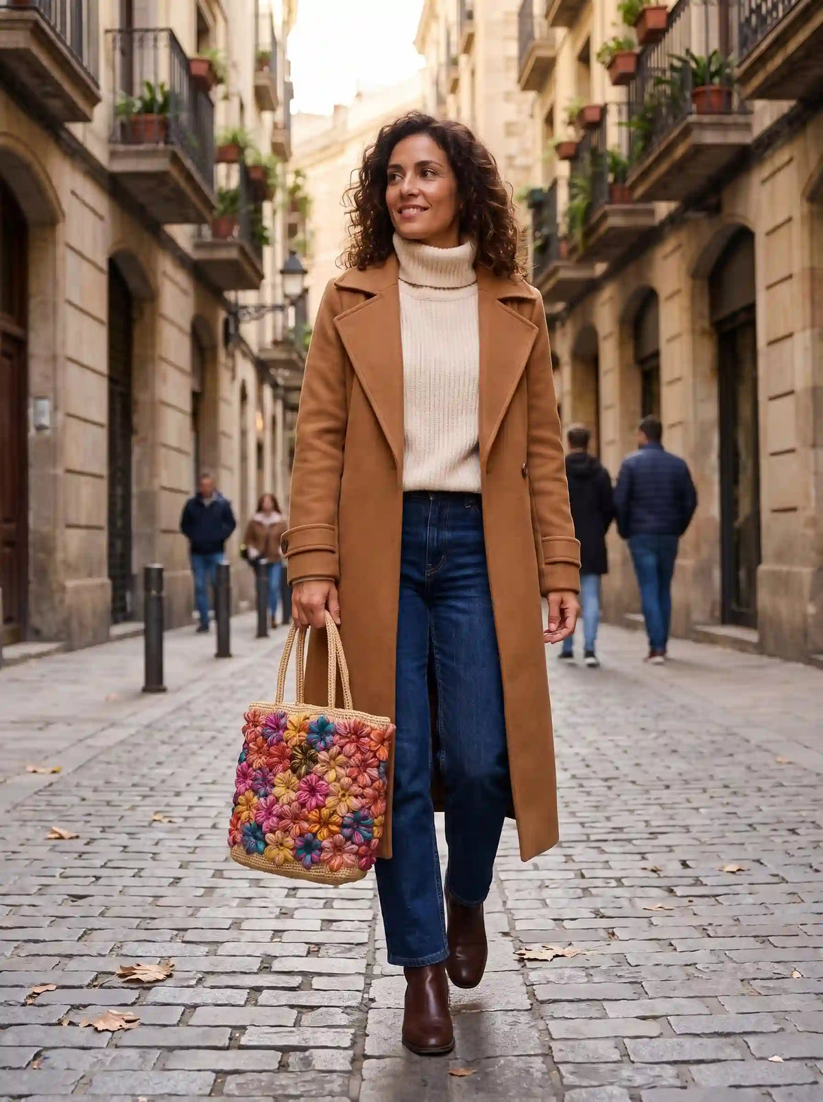 The Artisan 3D Floral Raffia Tote