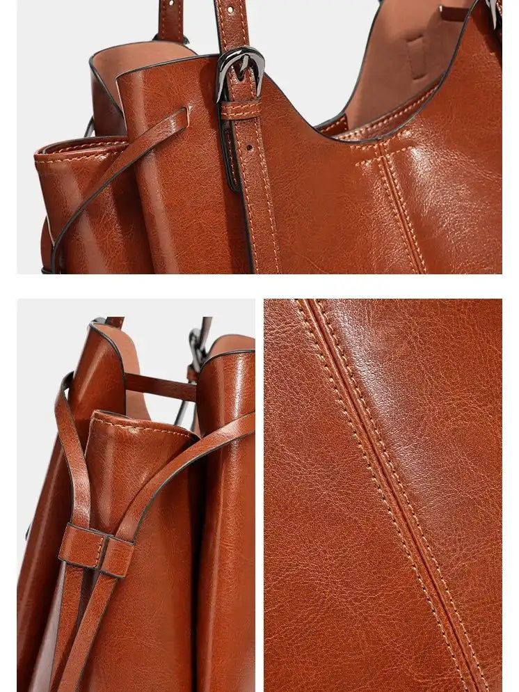 Everyday Genuine Leather Bucket Tote