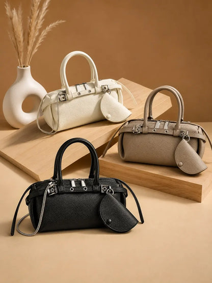 Top-Grain Leather East-West Satchel