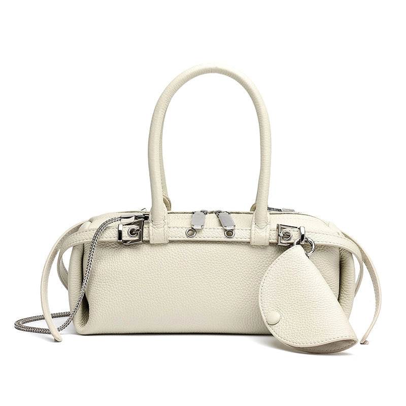 Top-Grain Leather East-West Satchel