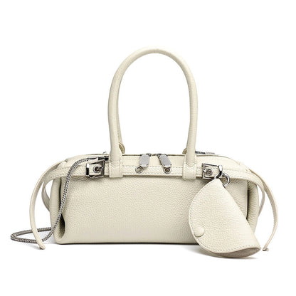 Top-Grain Leather East-West Satchel