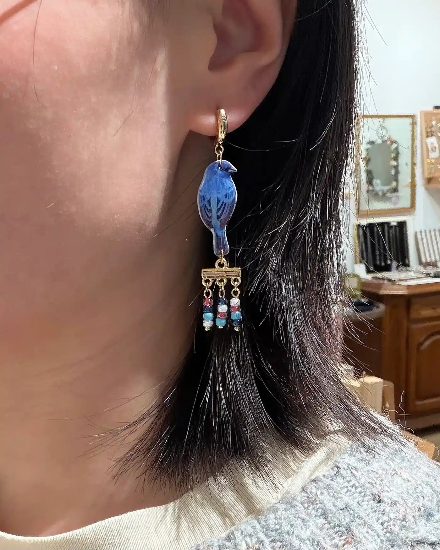 Songbird Beaded Fringe Earrings