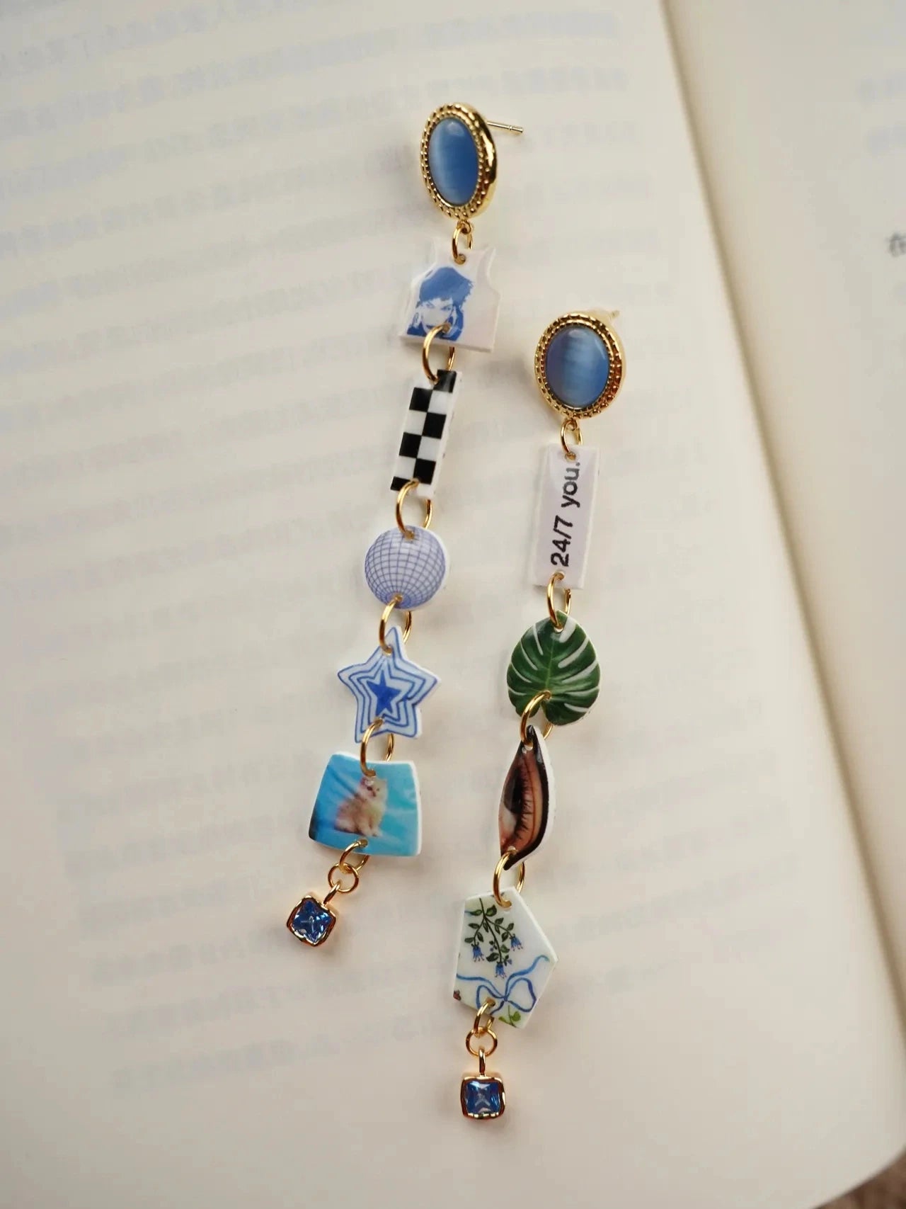 The "Daydream Collage" Asymmetric Statement Earrings