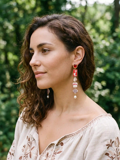 Asymmetrical Art Drop Earrings