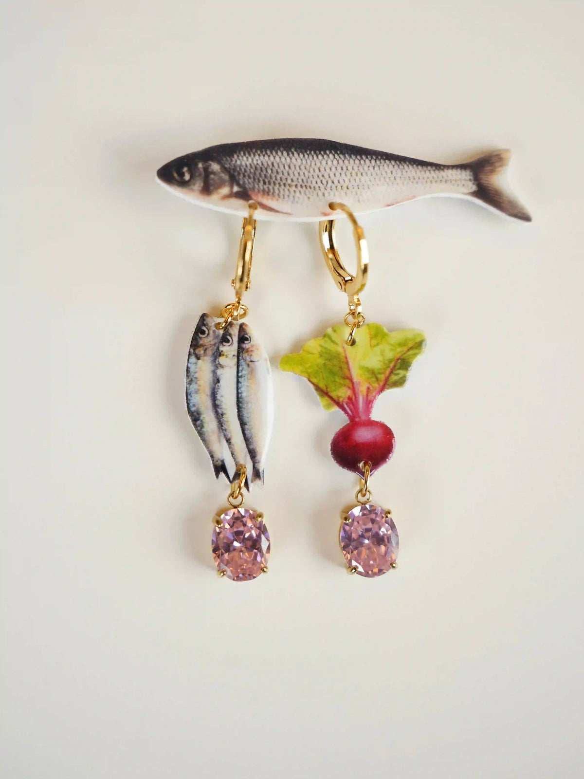 Fish and Radish Earrings
