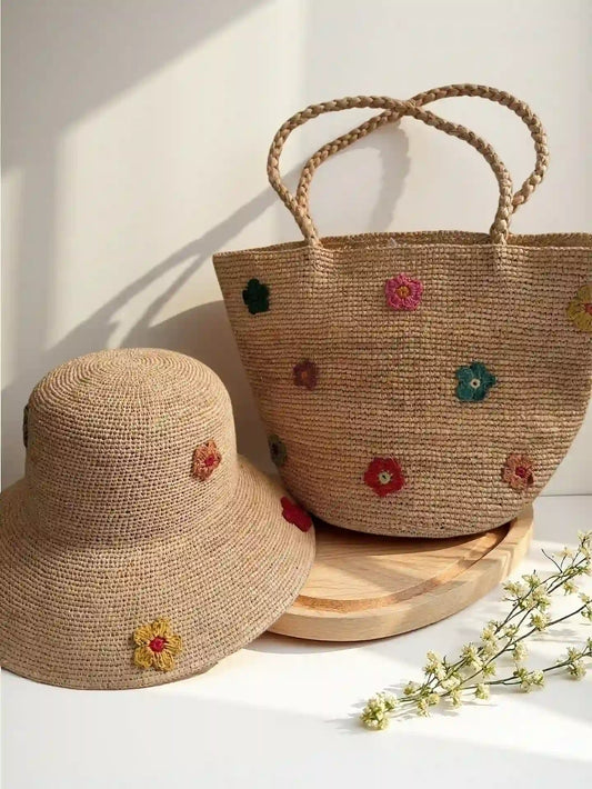 Flora Woven Tote & Hat