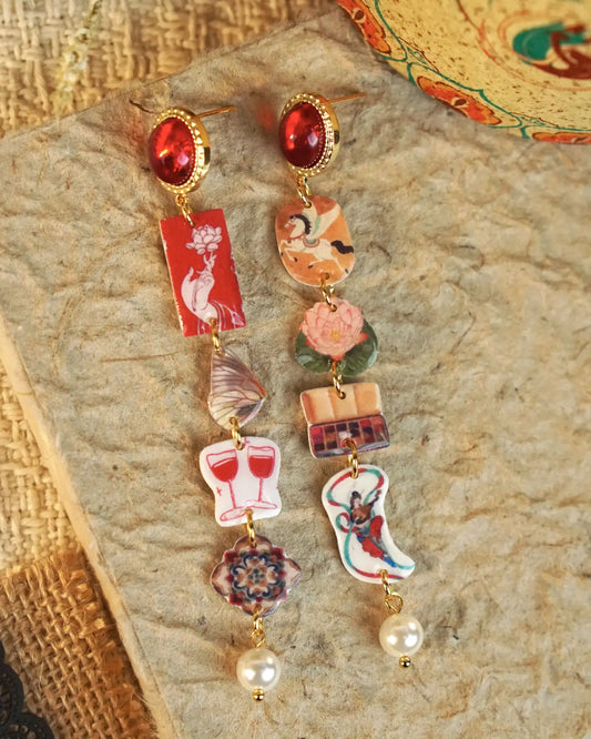Asymmetrical Art Drop Earrings