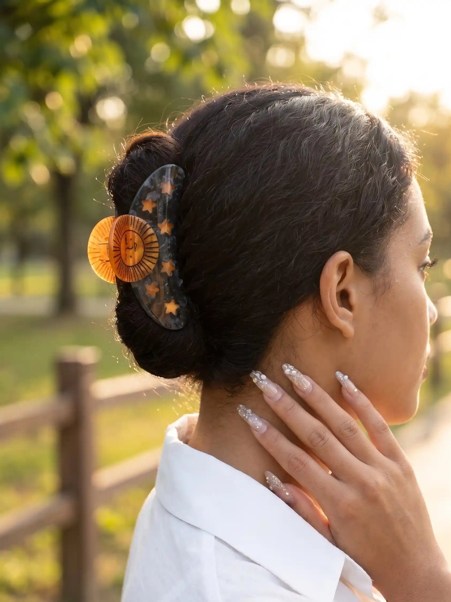 Celestial Moon & Sun Hair Claw