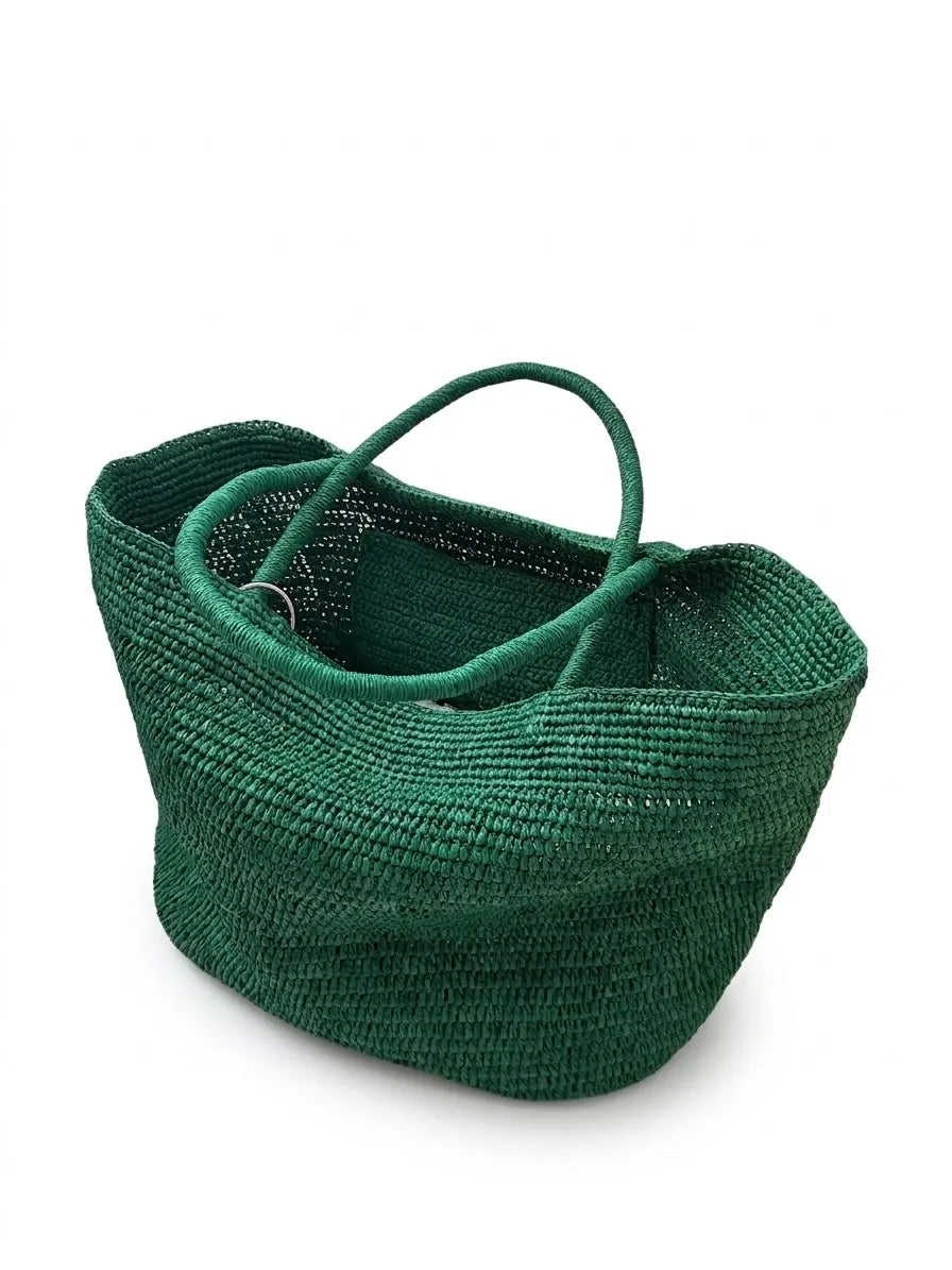 Minimalist Woven Raffia Tote