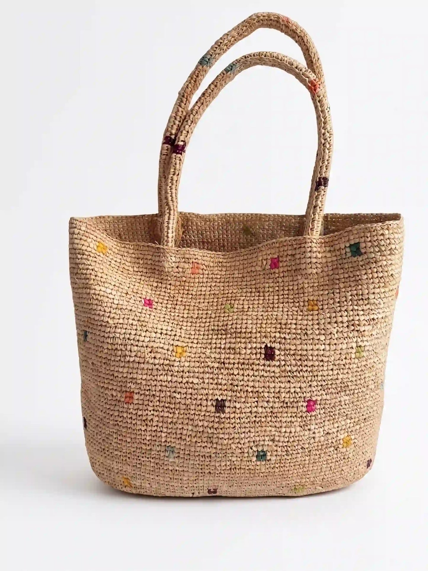 Embroidered Confetti Woven Tote
