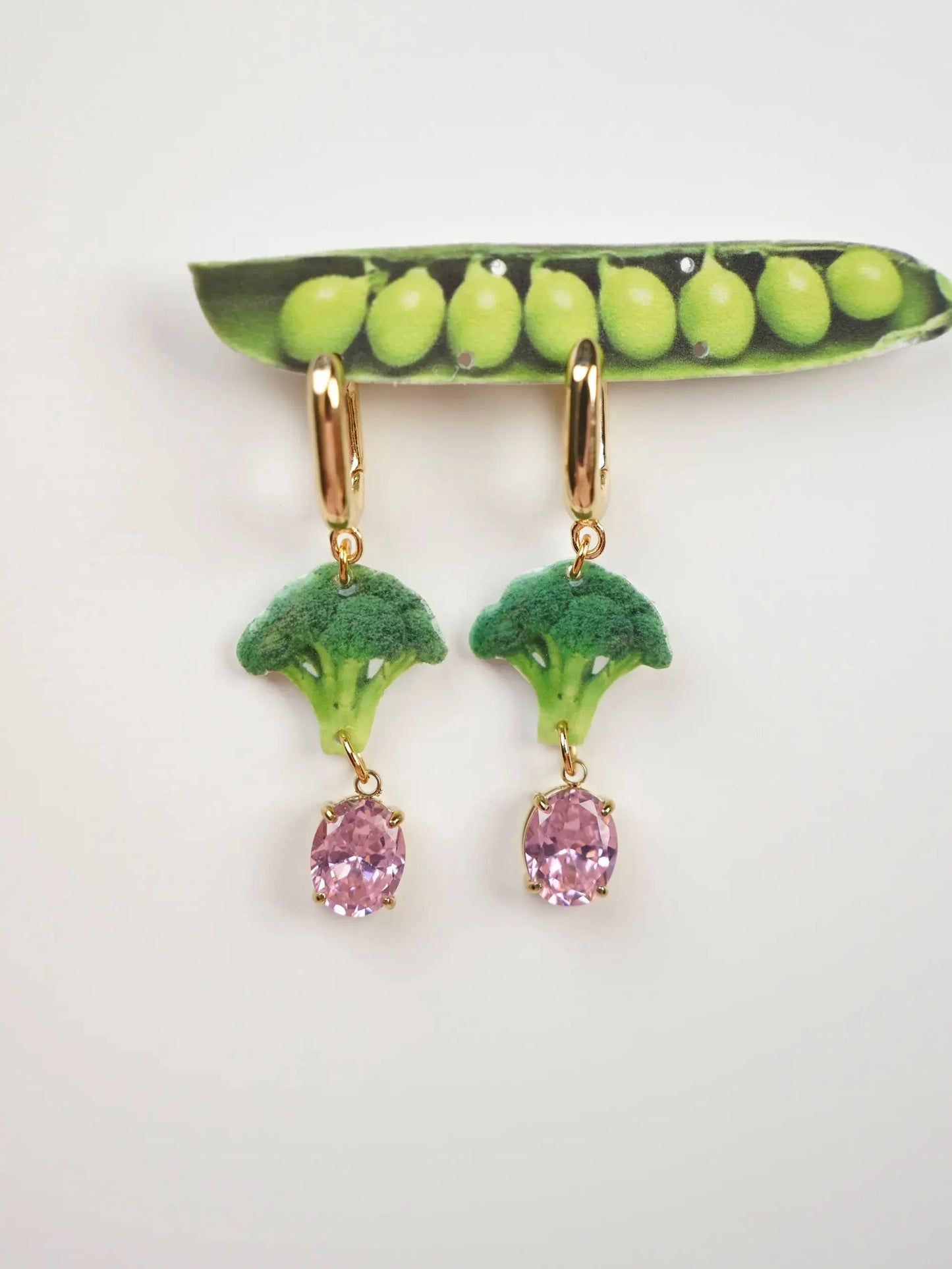 Surrealist Broccoli  Drop Earrings