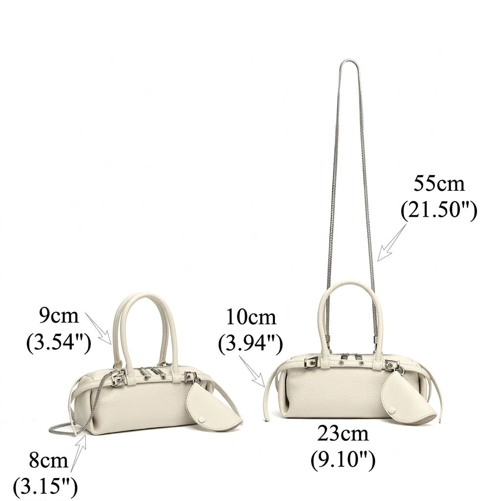 East-West-Satchel aus hochwertigem Narbenleder