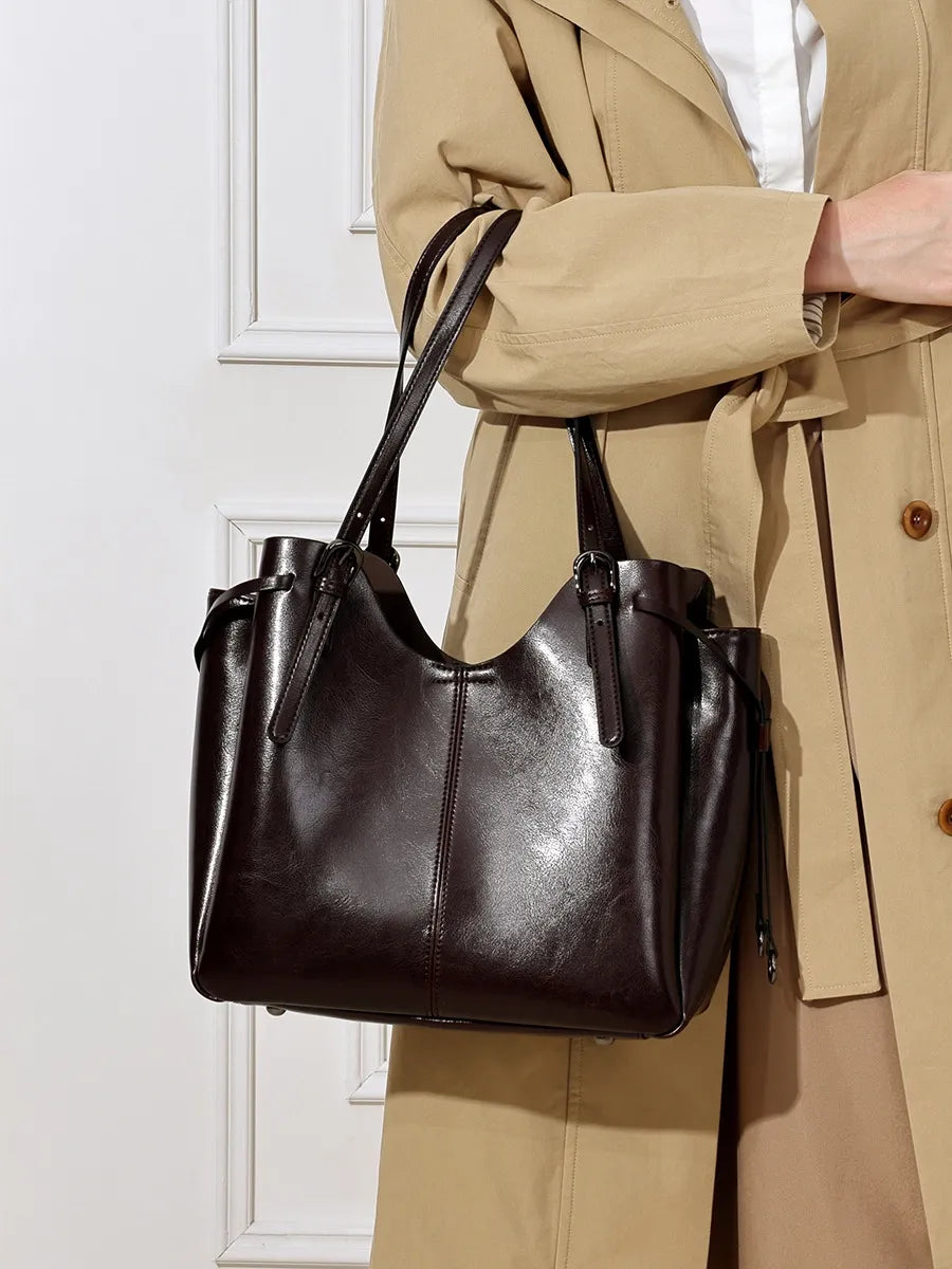 Everyday Genuine Leather Bucket Tote