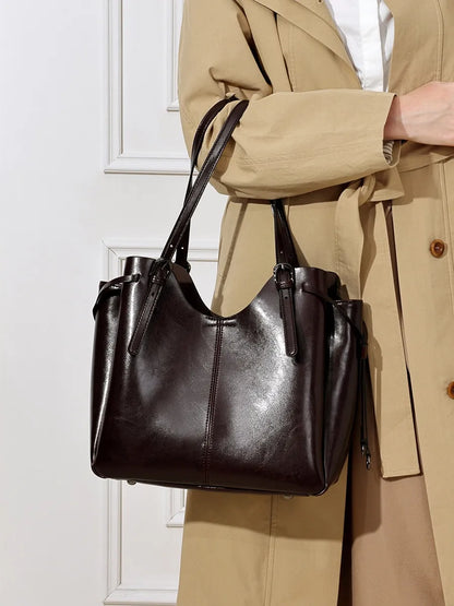 Everyday Genuine Leather Bucket Tote