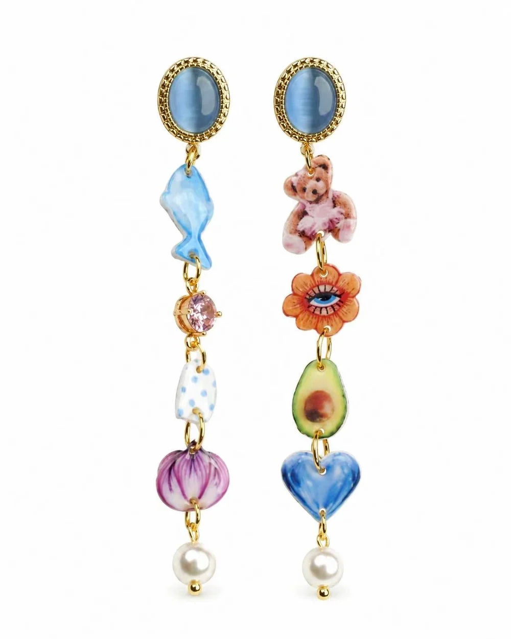 Avocado Bear Charms Earrings