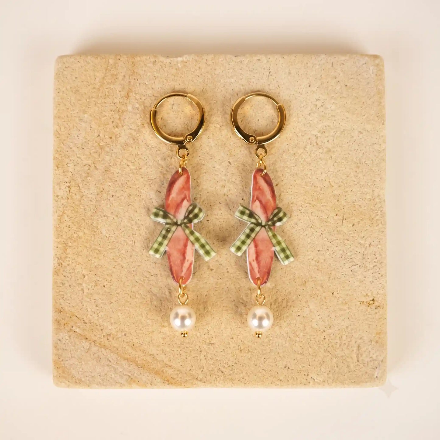 The "Parisian Picnic" Baguette Hoop Earrings