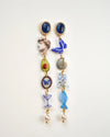 Mismatched Graphic Charm Earrings with butterfly and avocado charms — handcrafted resin composite by HERIZONE