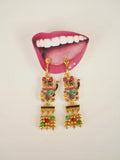 "Fortune's Beckon" Vintage Lucky Cat Tassel Earrings