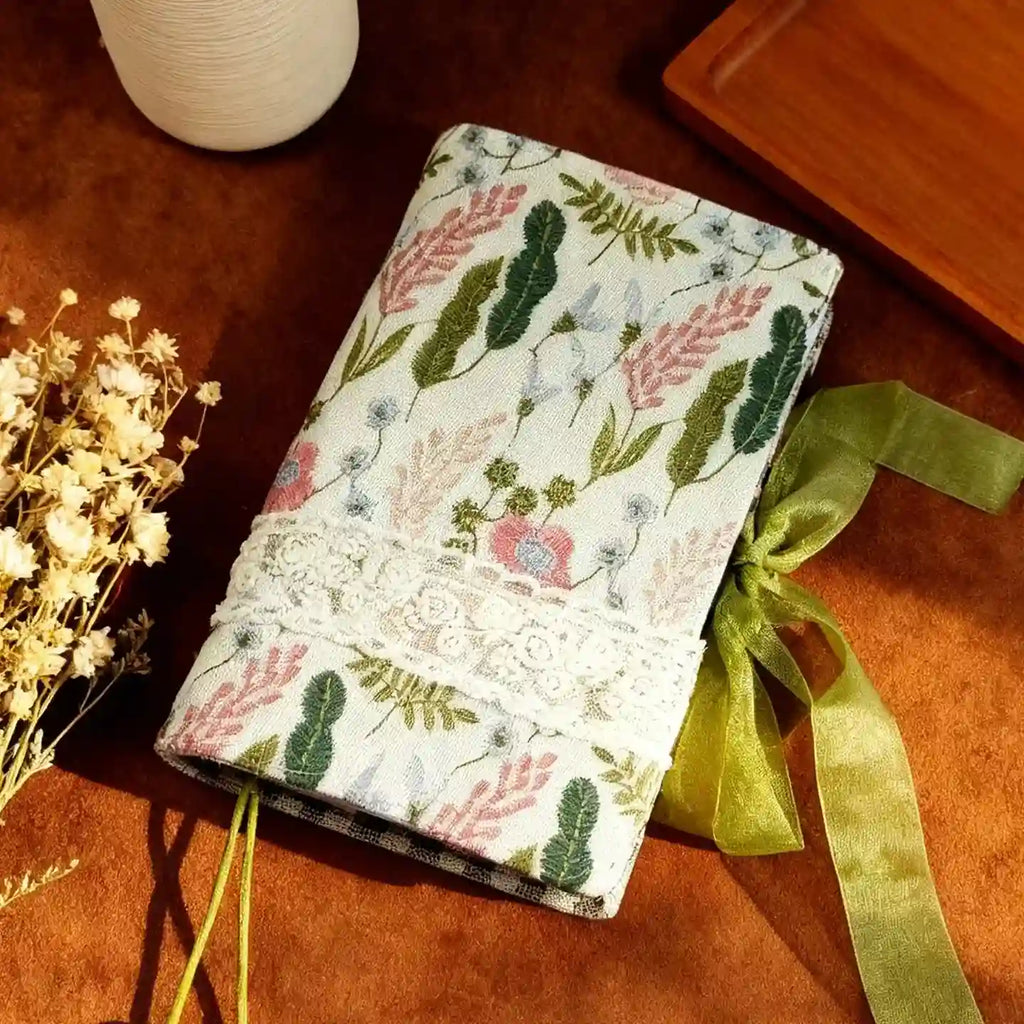 Floral Embroidered Fabric A6 Journal