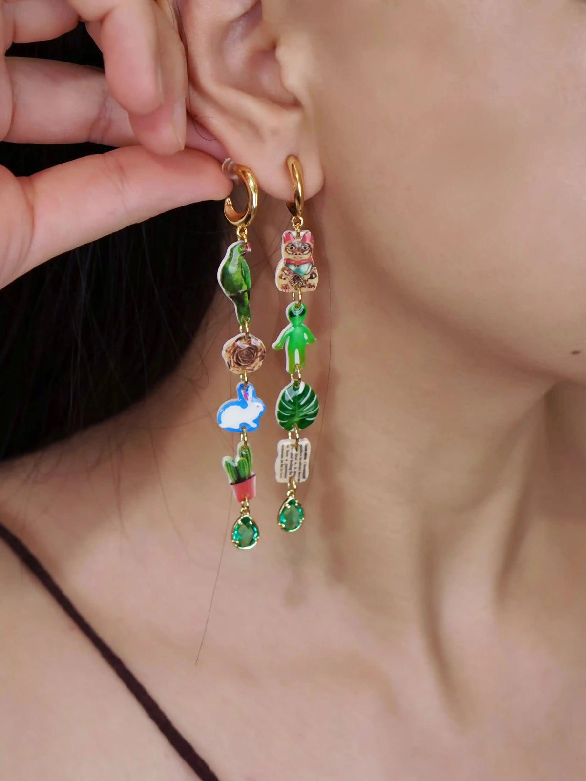 Parrot & Cat Earrings