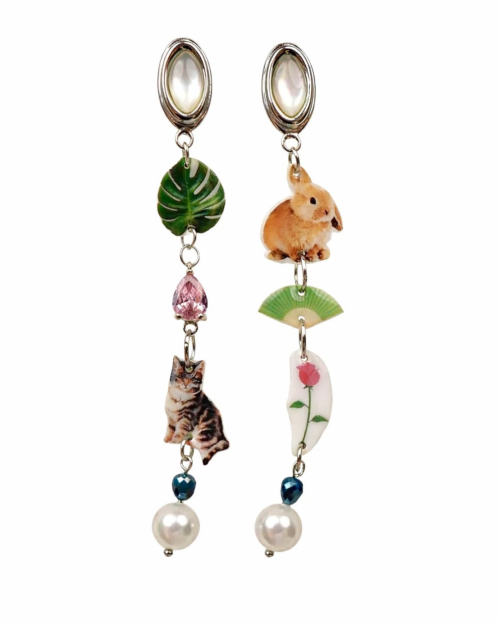 Bunny & Cat Charm Earrings