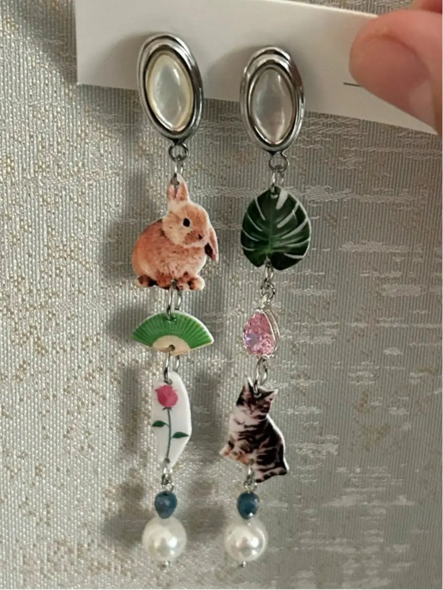 Bunny & Cat Charm Earrings