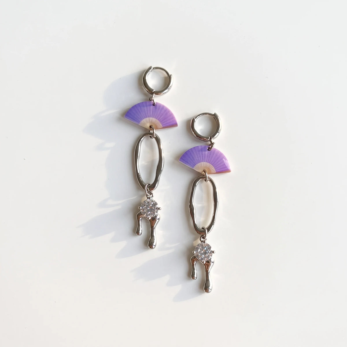 Violet Fan Charms Earrings