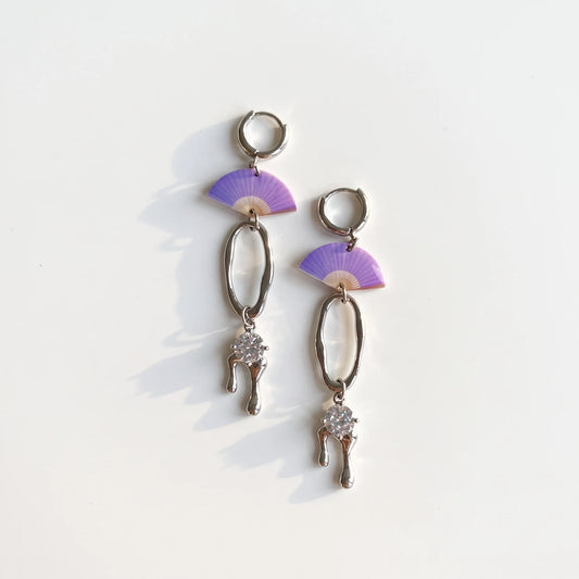 Violet Fan Charms Earrings