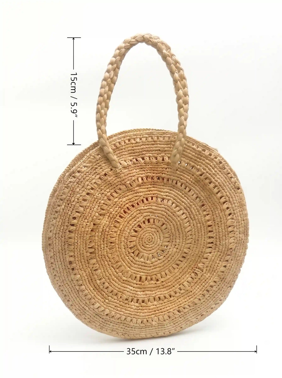 Sunburst Circle Raffia Bag
