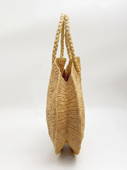 Sunburst Circle Raffia Bag