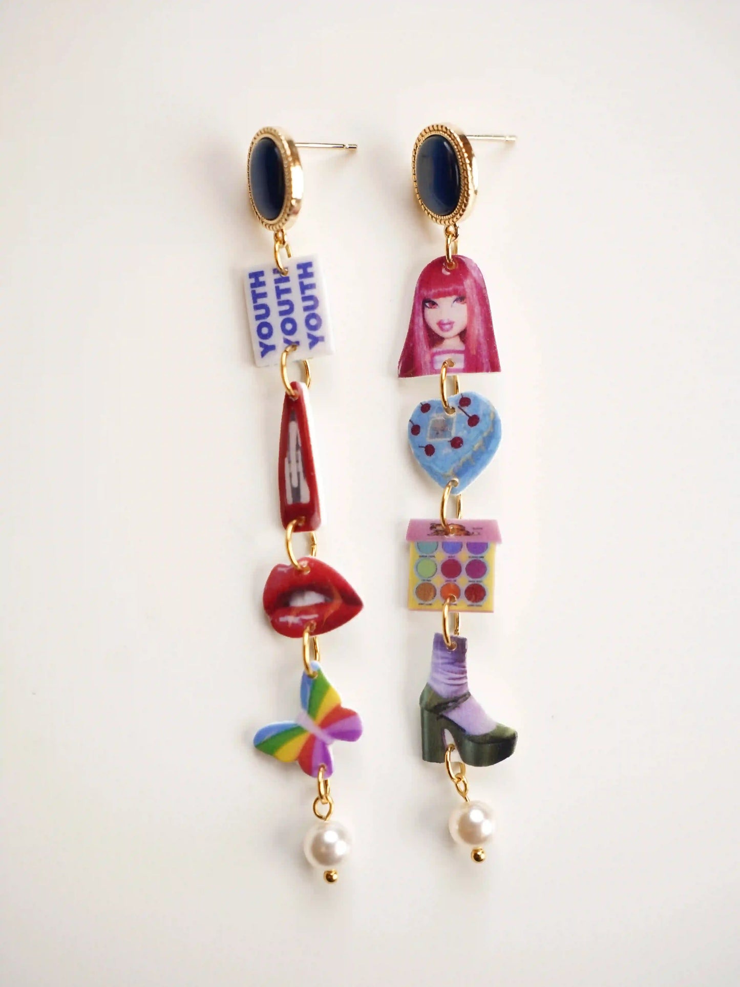 Princess Mismatched Charm Earrings