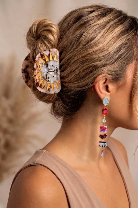 Asymmetrical Pop-Art Dangle Earrings