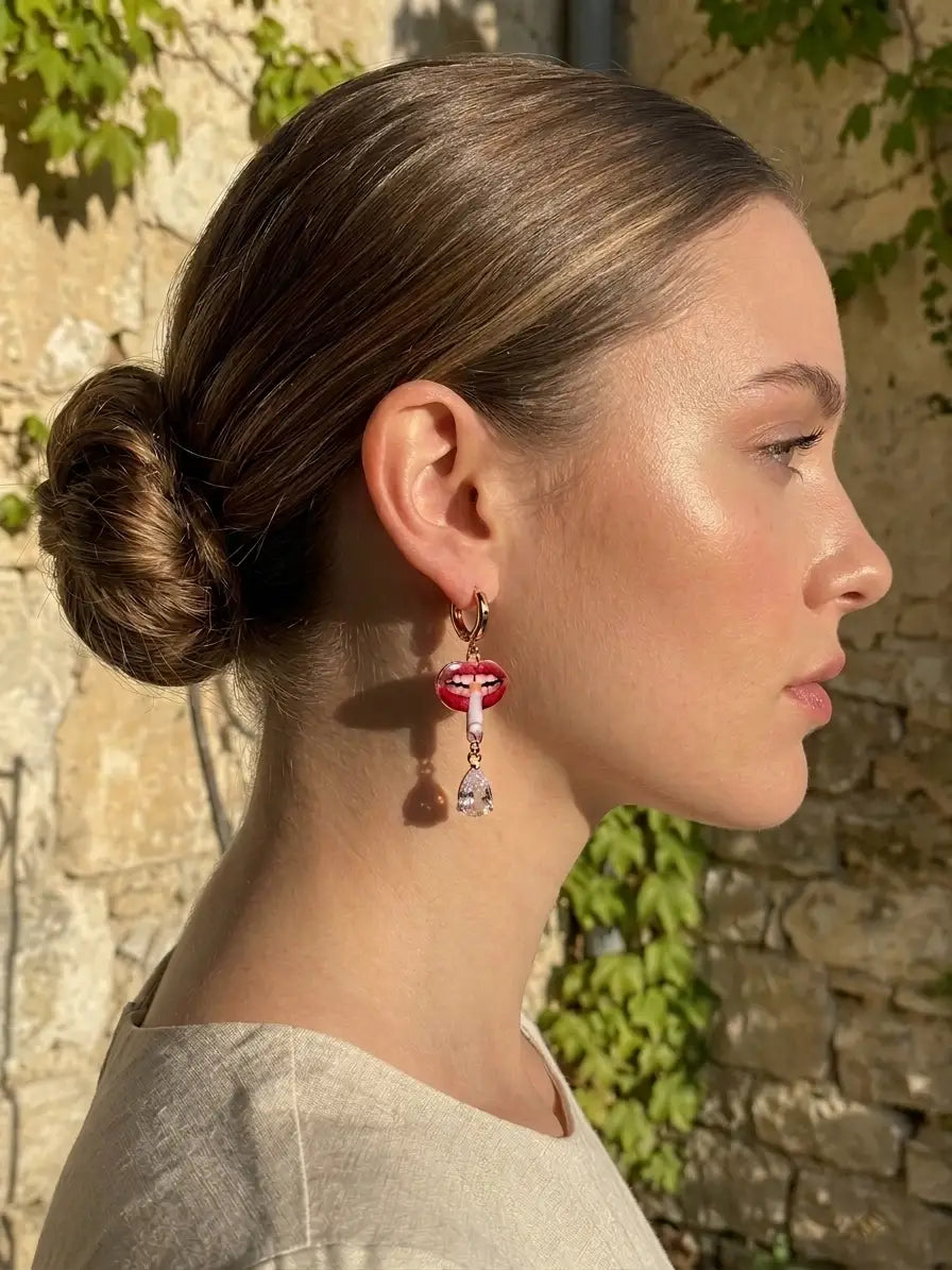 Red Lip Earrings