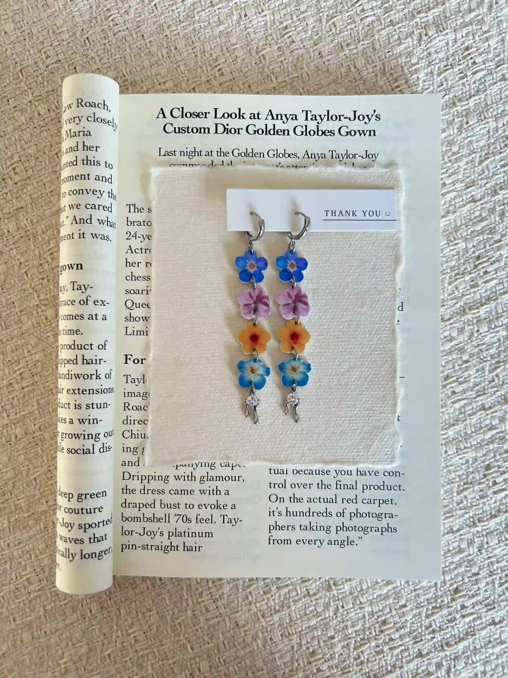 "Dopamine Dream" Y2K Floral & Liquid Metal Drop Earrings