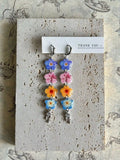 "Dopamine Dream" Y2K Floral & Liquid Metal Drop Earrings