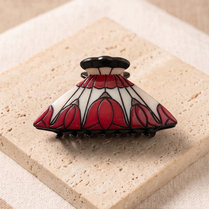 Vintage Stained Glass Hair Claw Clip