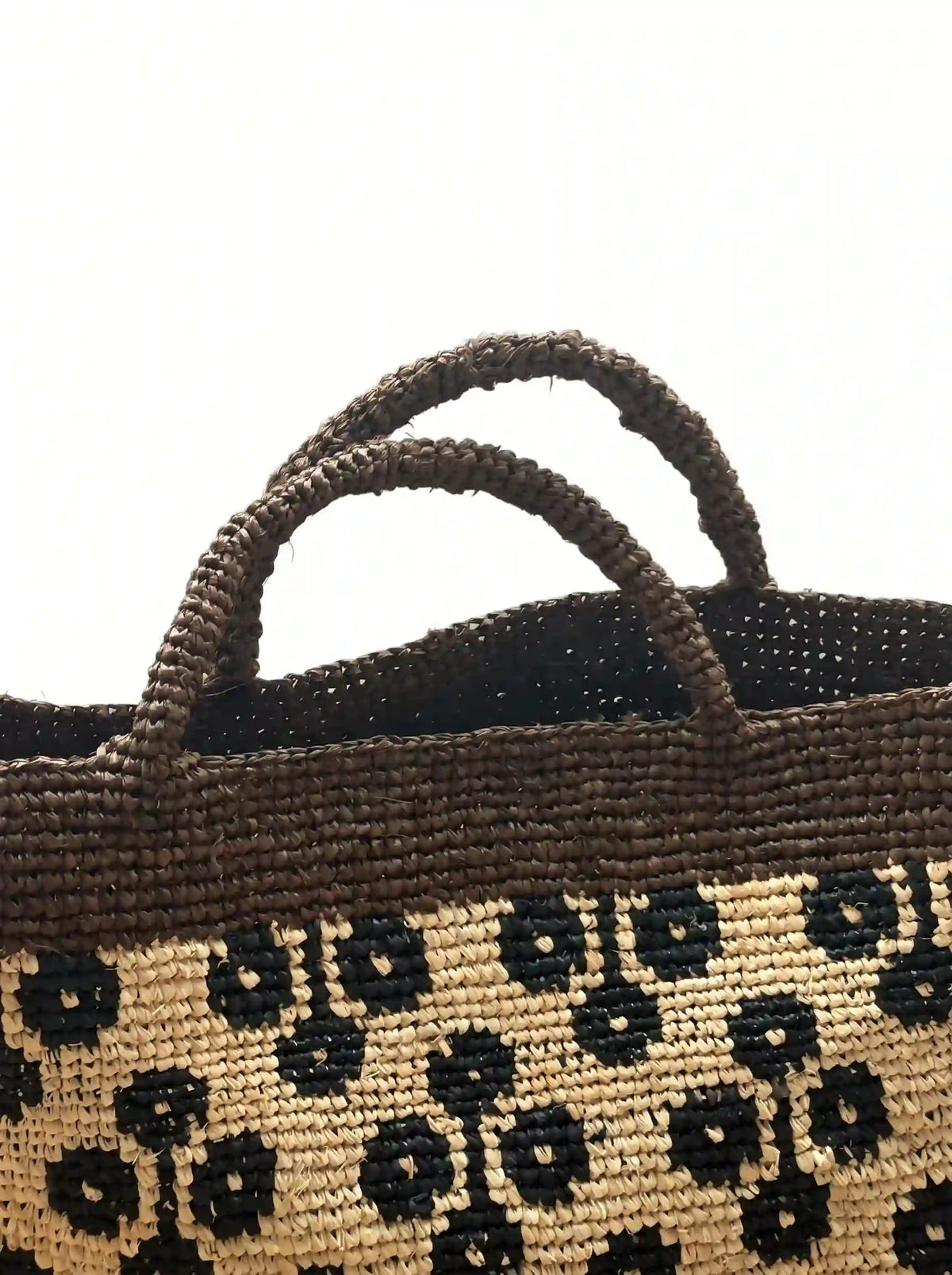 Handwoven Jacquard Raffia Tote