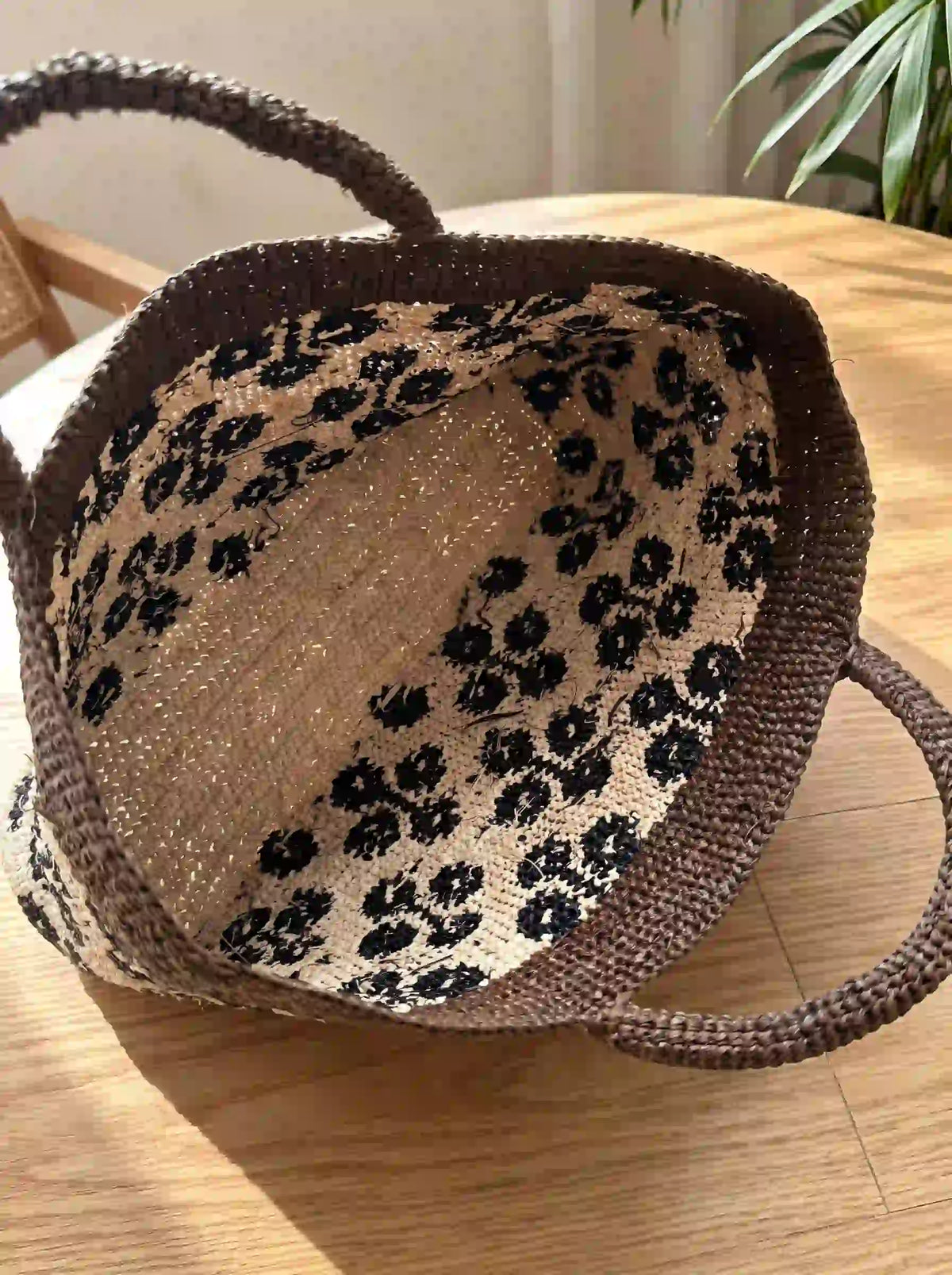 Handwoven Jacquard Raffia Tote