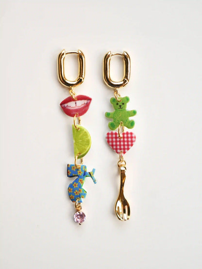 „Pop Collage“ Charm-Ohrringe