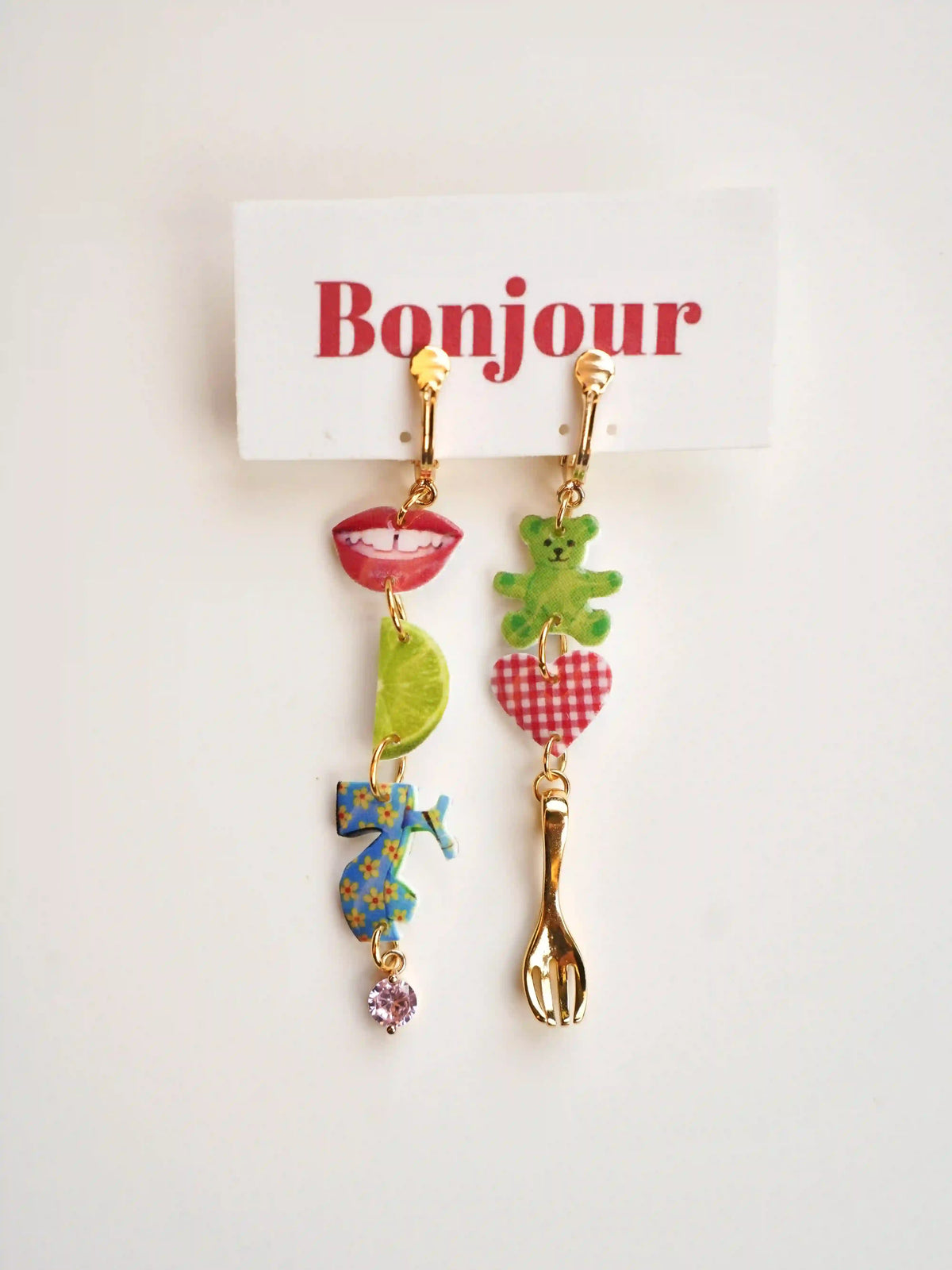 The "Pop Collage" Charm Earrings