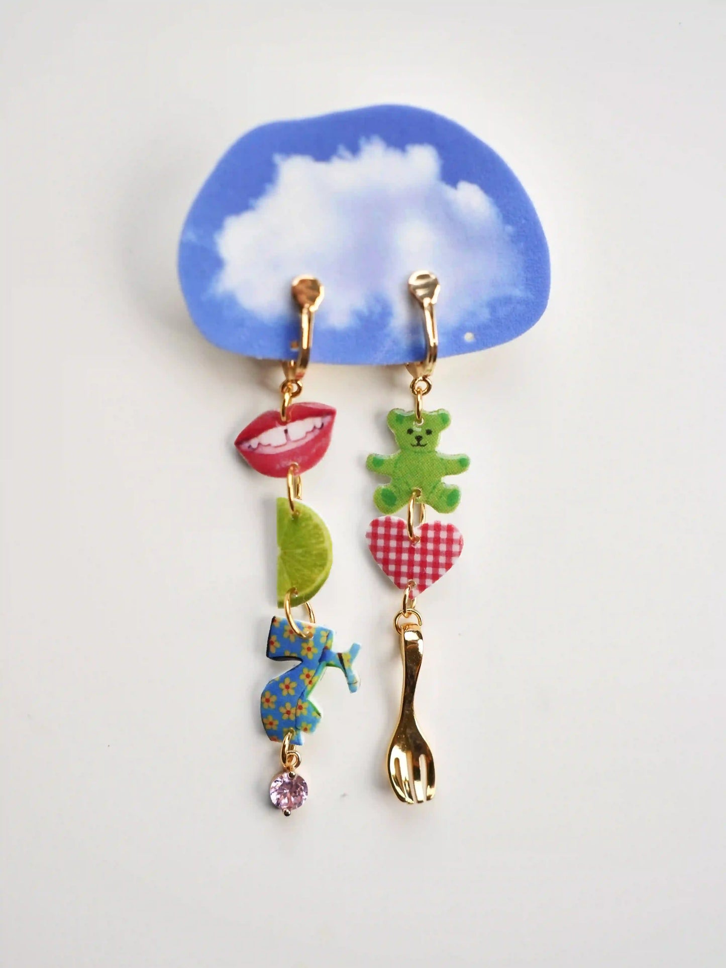 The "Pop Collage" Charm Earrings