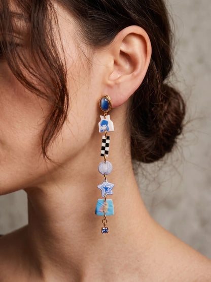 Asymmetrische „Daydream Collage“-Statement-Ohrringe